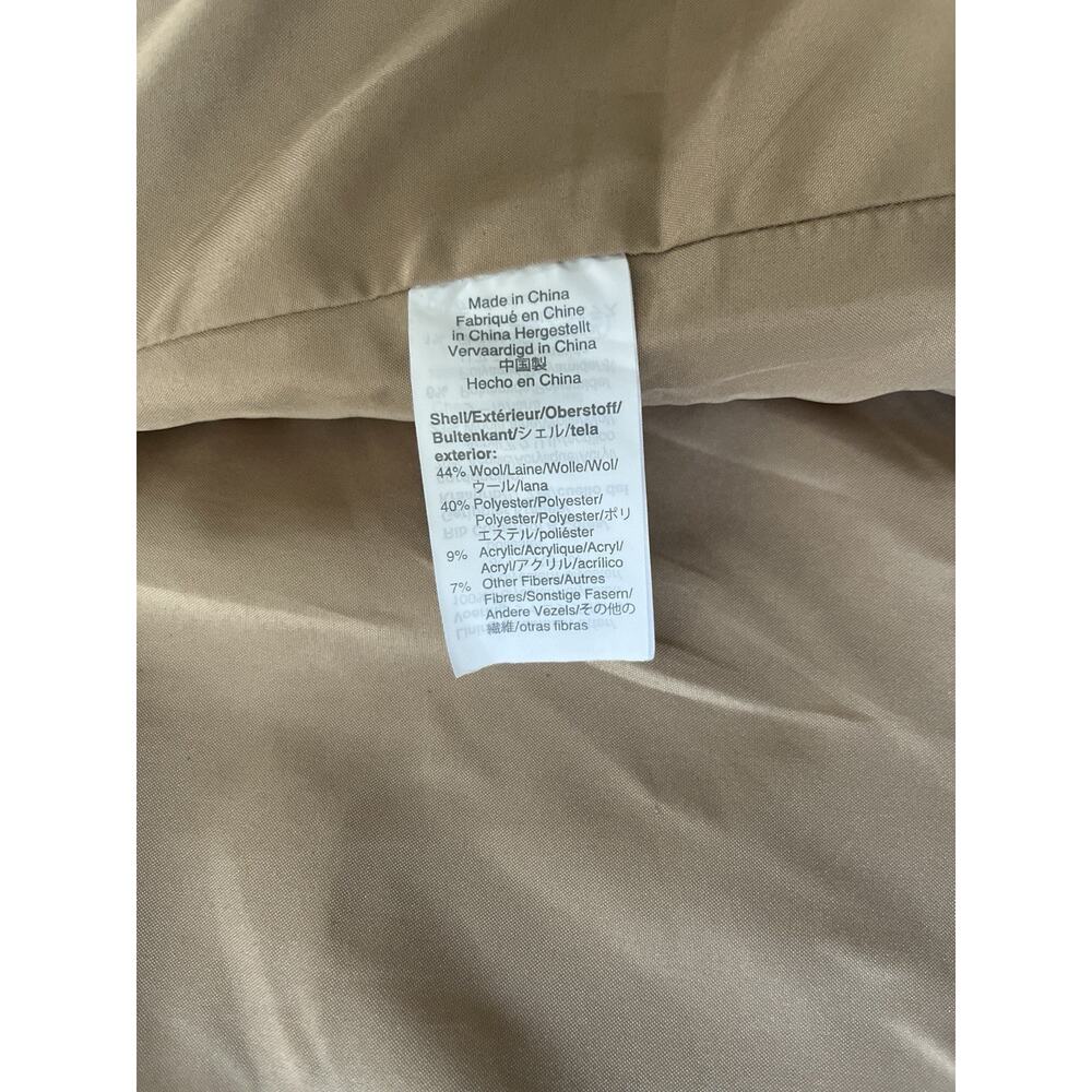 J Crew Village Coat Women 0 Tan Wool Blend Full Zip Mock Neck Lined Pockets - Picture 9 of 11